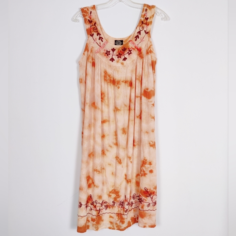 Pagoda Women's Embroidered Boho Dress - One Size Fits All Beach Resortwear